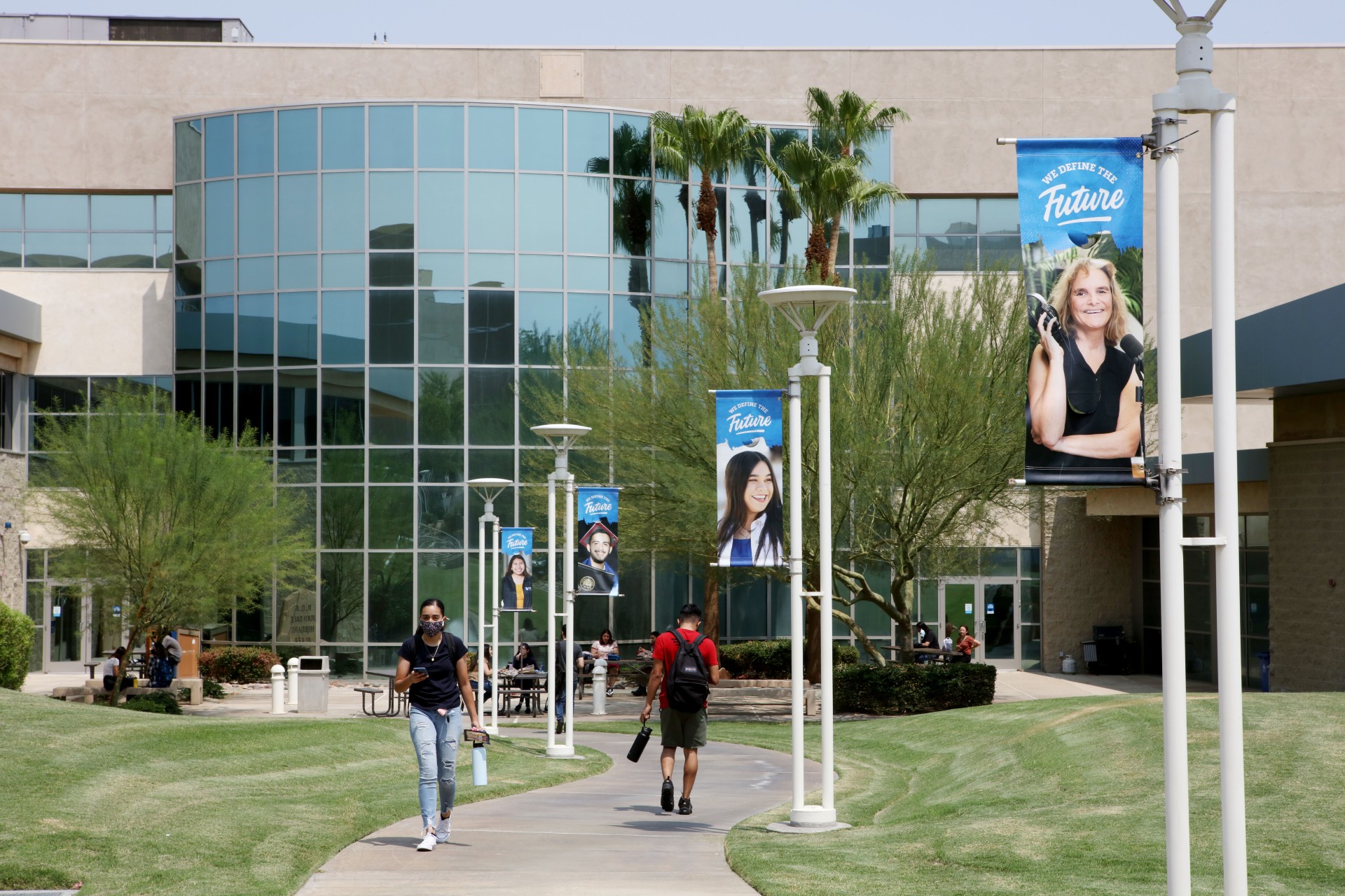 students walking