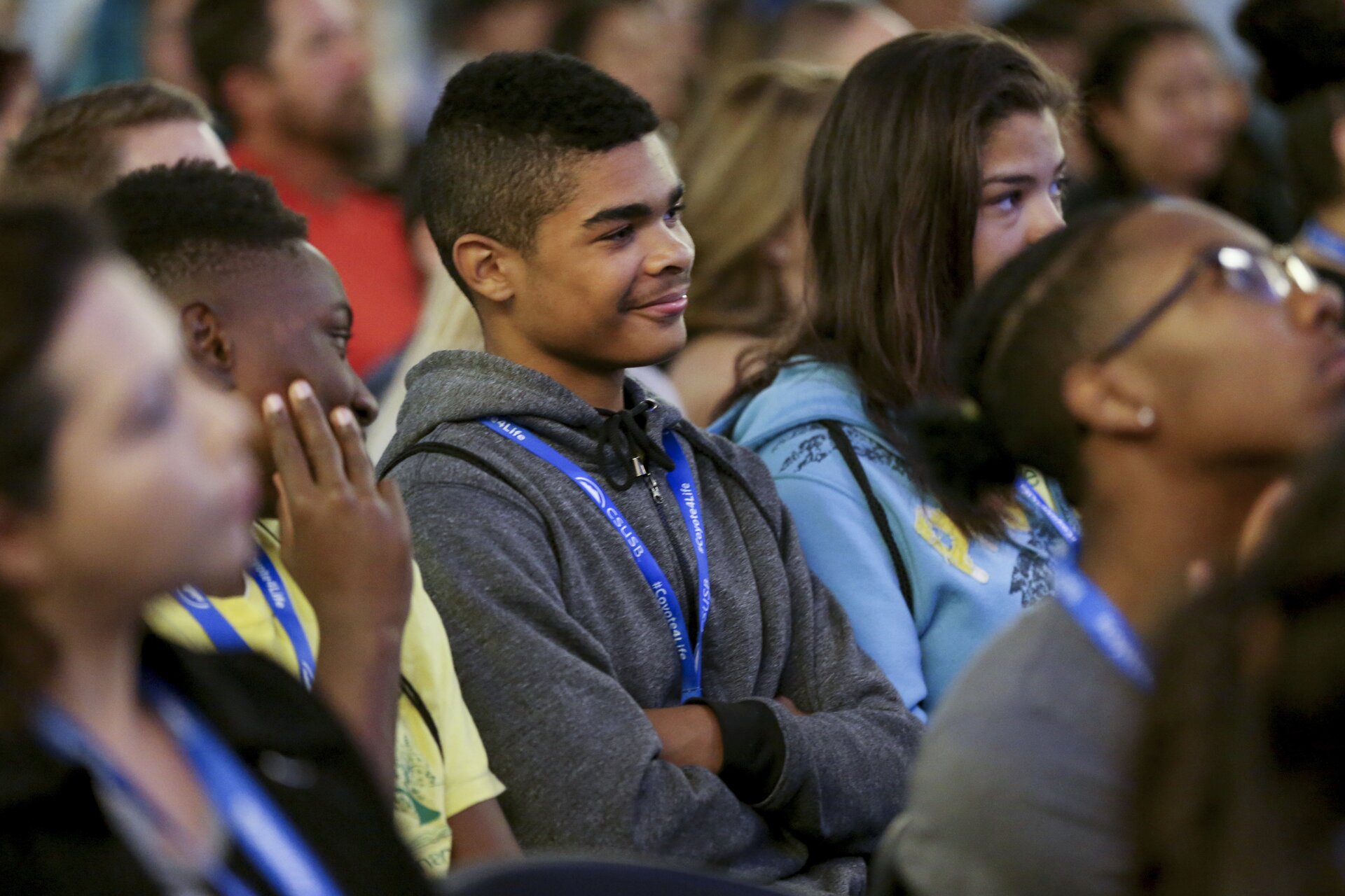 student in audience