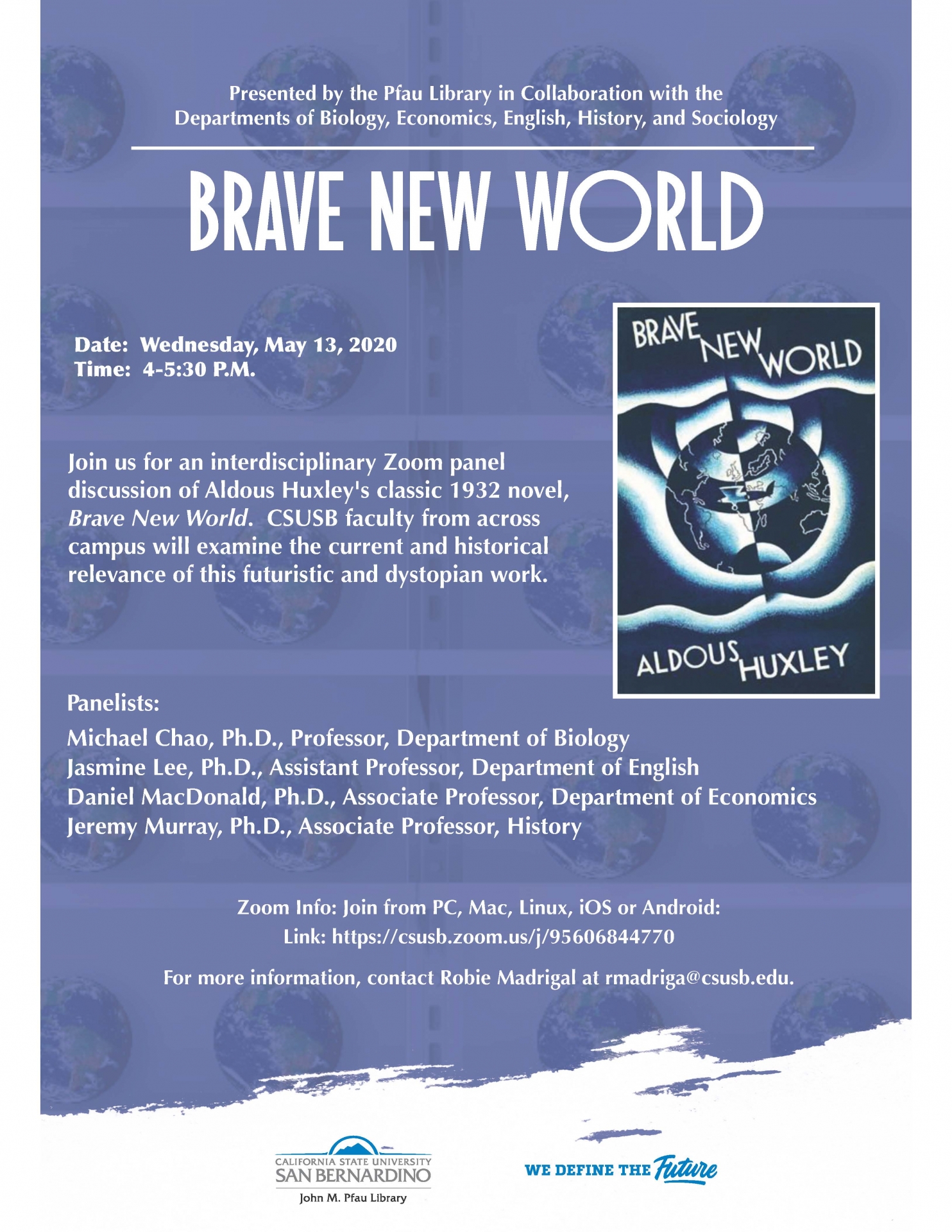 Library Brave New World panel discussion flier