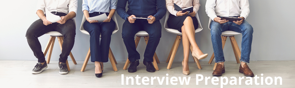 Job candidates sitting in preparation for job interview