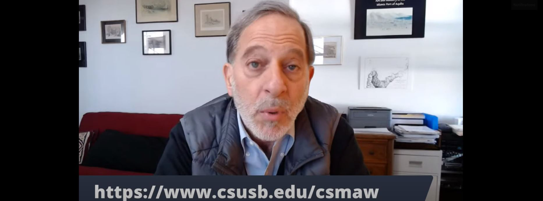 Screen capture of Rashid Khalidi's talk on Feb. 25