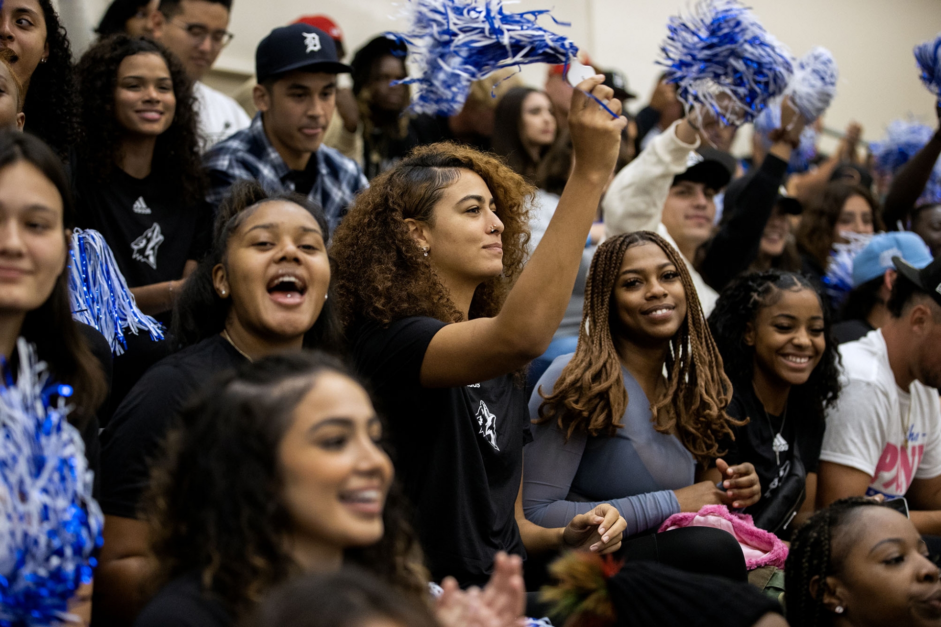 Fans at the CSUSB vs CSULA volleyball match at Homecoming Bash