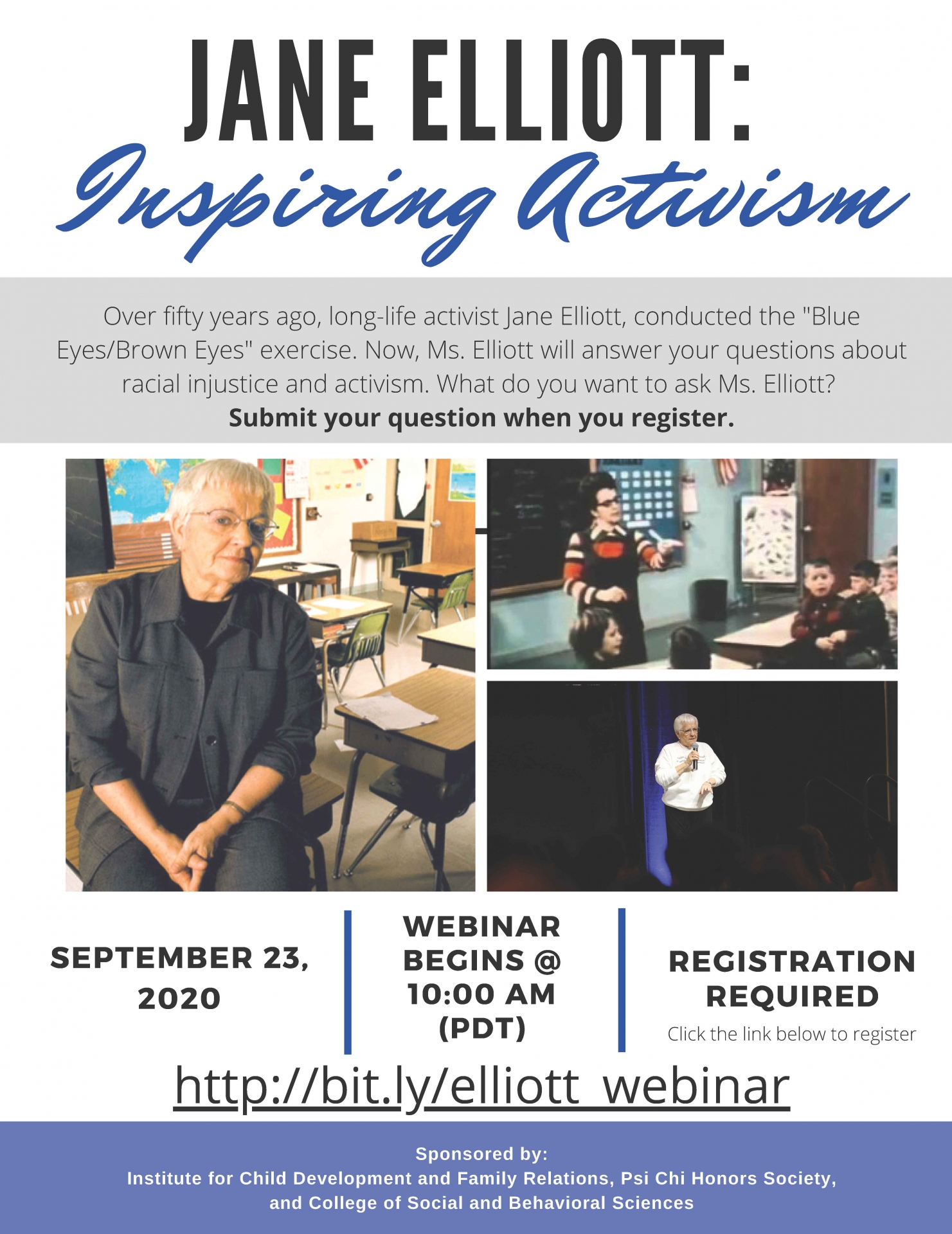 Jane Elliott event flyer