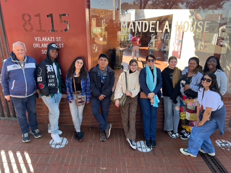 The CSUSB delegation at Mandela House.