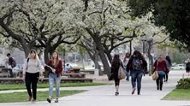 Students walking