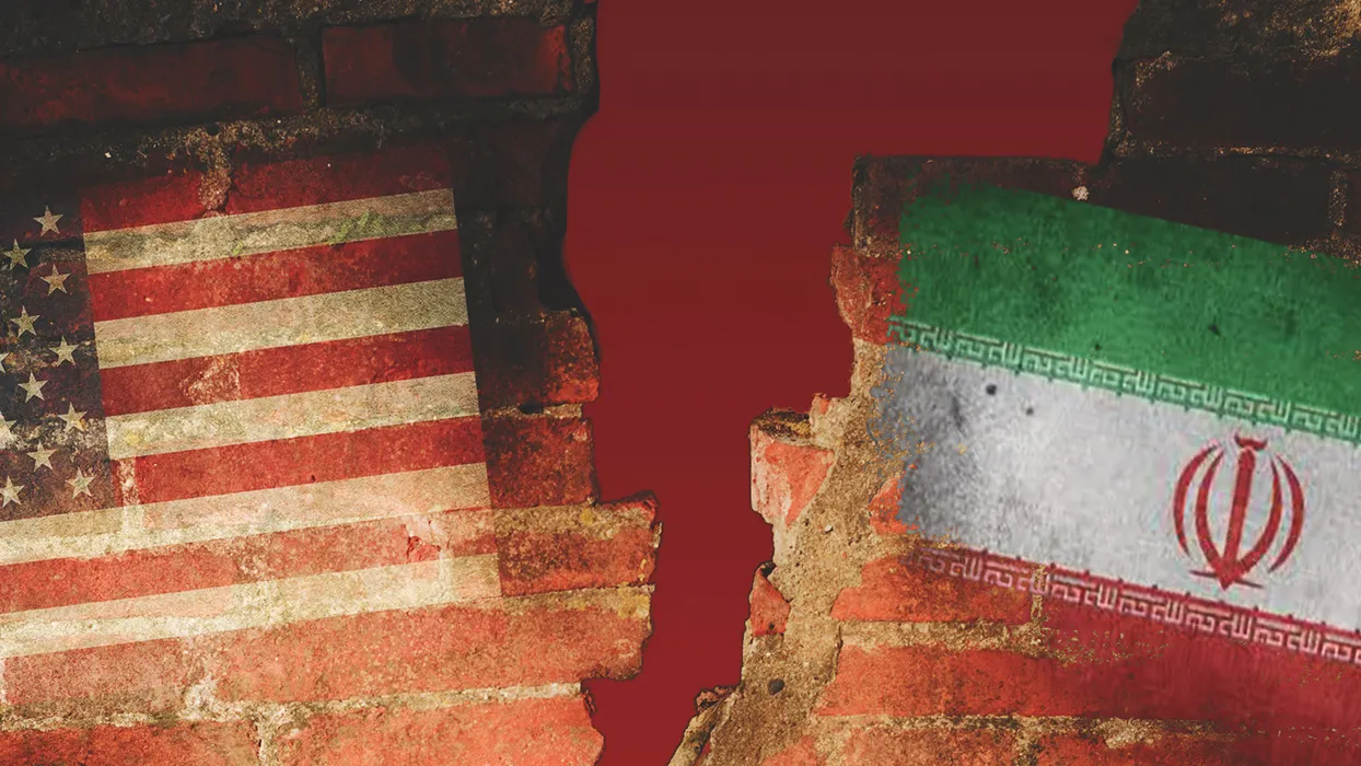 United States and Iranian flags