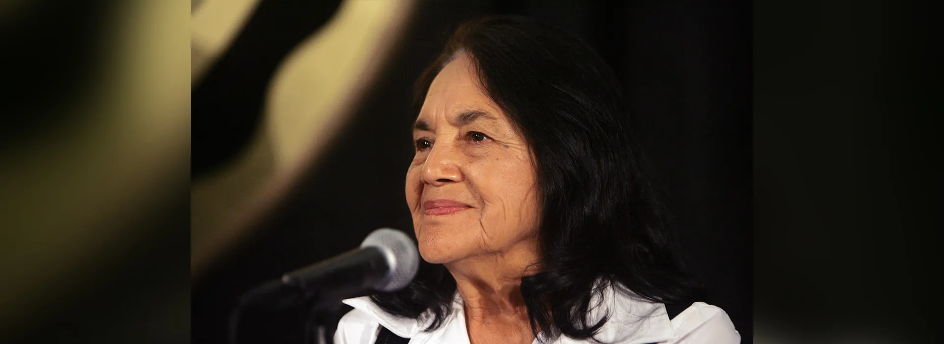 Dolores Huerta, seen here speaking at the 2010 Latino Education and Advocacy Days Summit