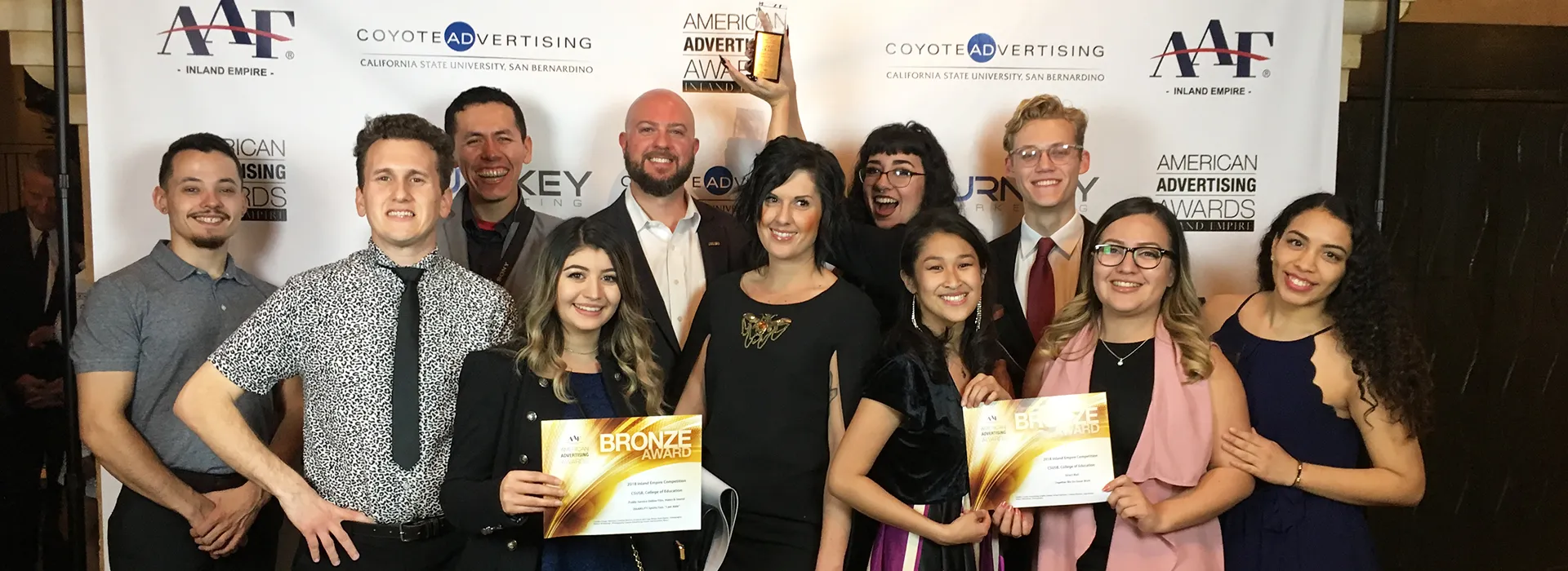 The Coyote Advertising team at the American Advertising Federation Inland Empire Chapter’s Awards Gala