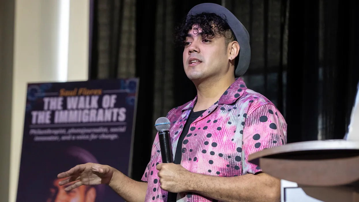 Sal Flores highlighted the importance of giving back and overcoming adversities during his keynote address at the Social Justice Summit. 