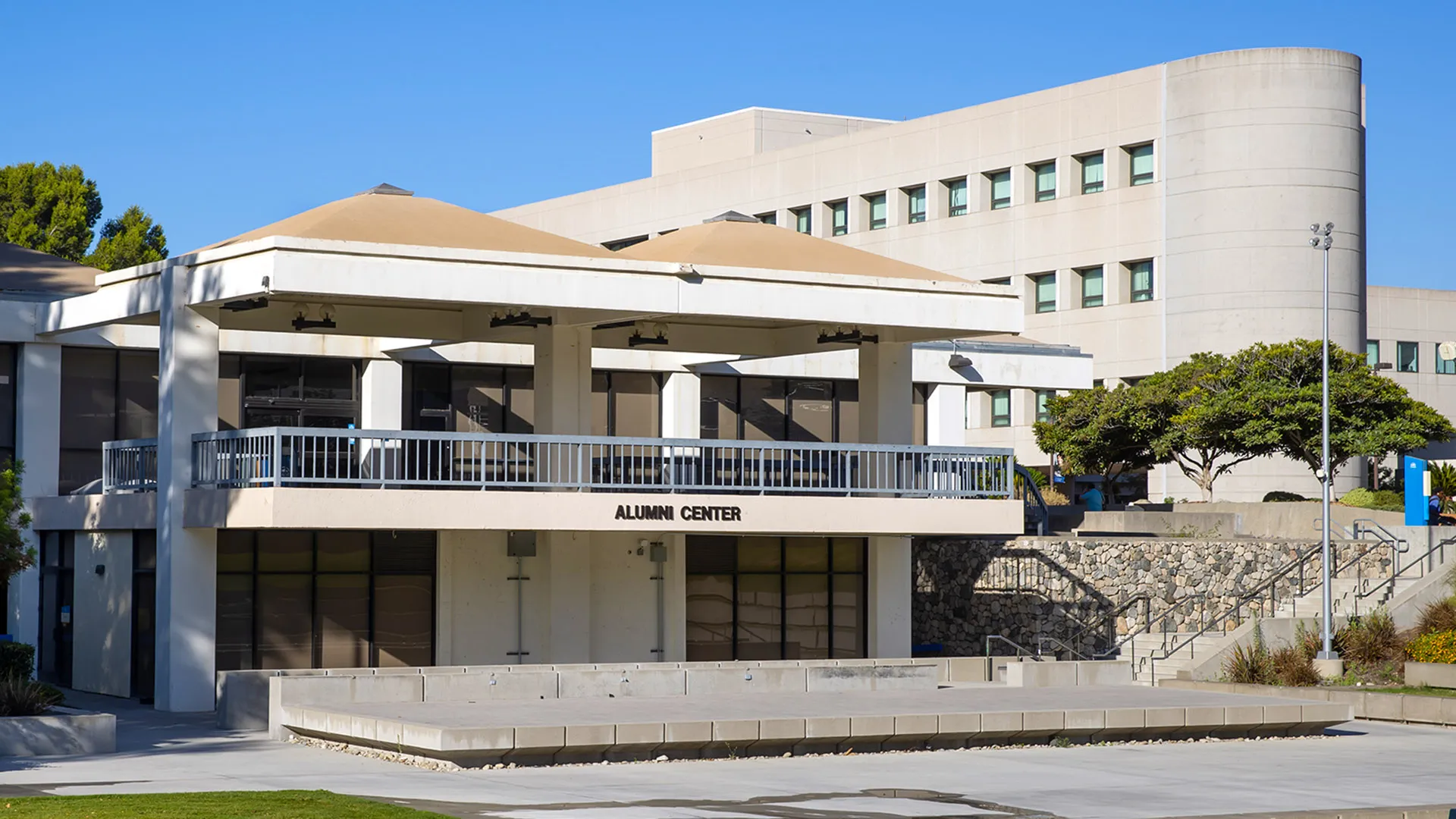 The CSUSB Alumni Center is located just east of the Santos Manuel Student Union South and University Hall. The grand opening is set for Sept. 18.