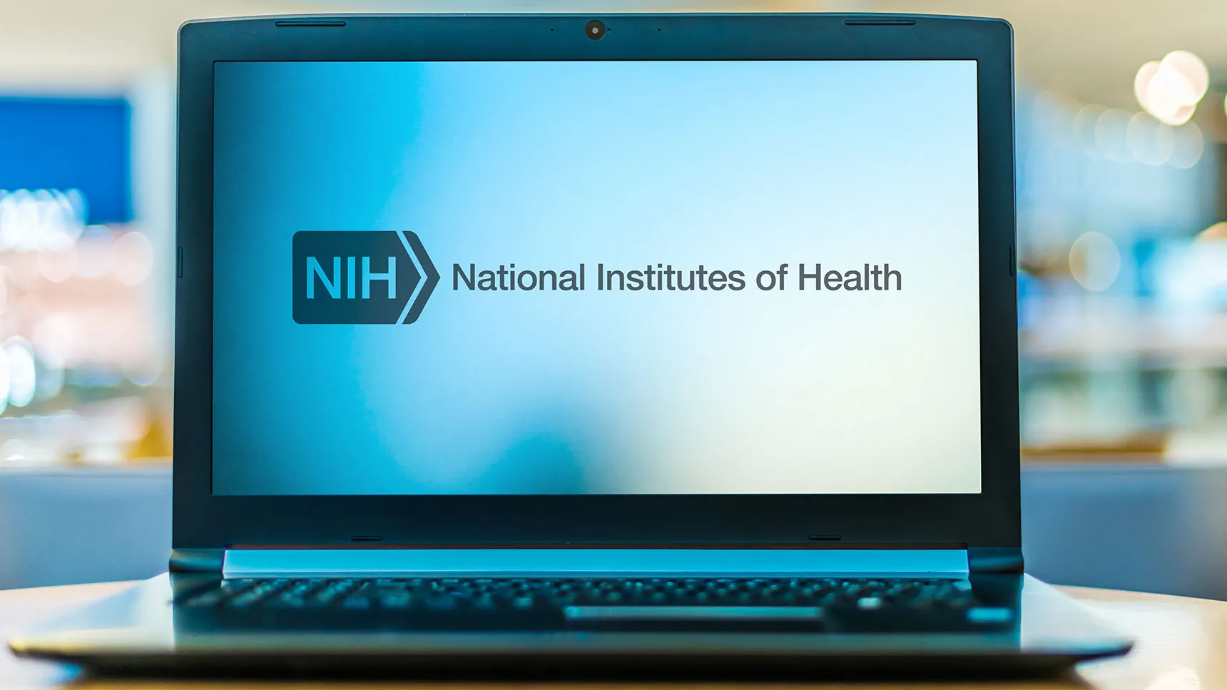 NIH graphic on a laptop computer screen