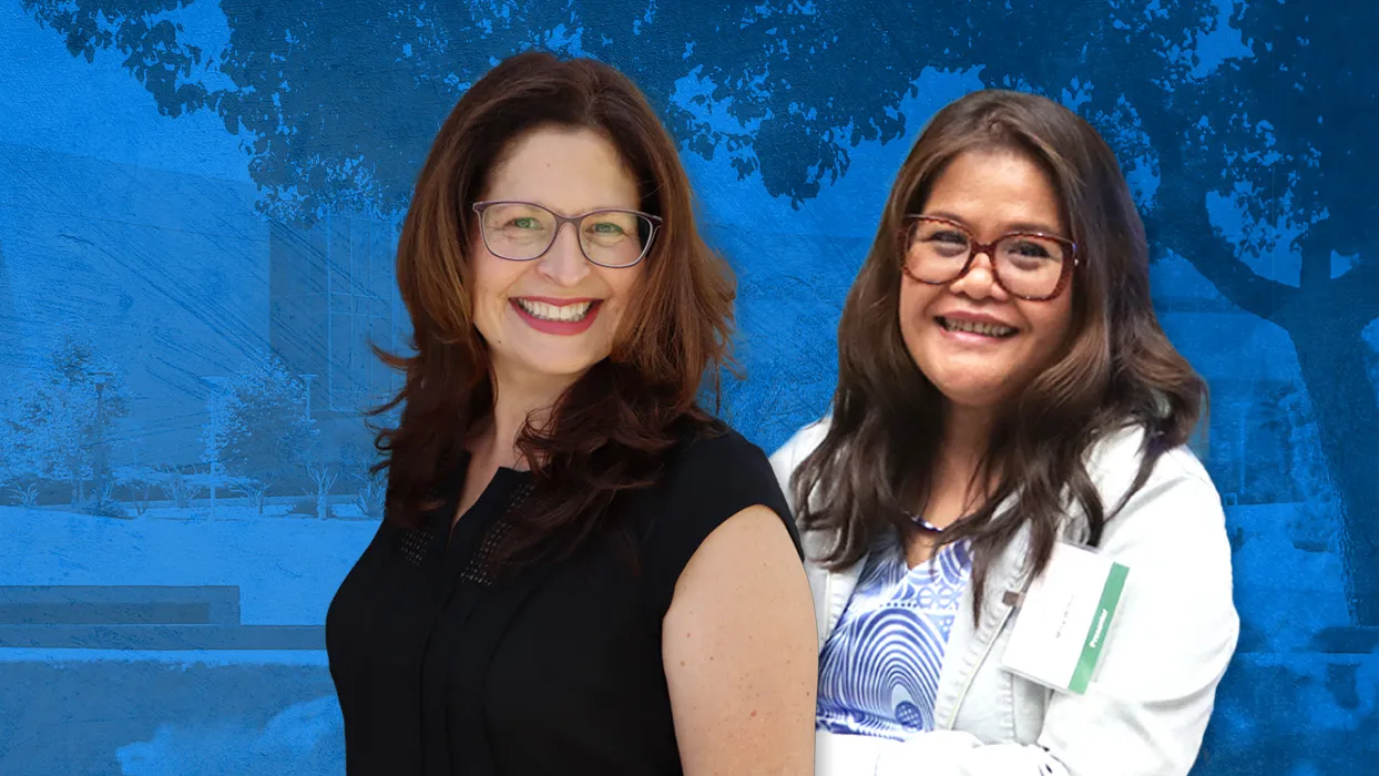 Lisa Davenport (left), Outstanding Doctoral Student, and Romina “Mina” Wilson, Outstanding Graduate Student