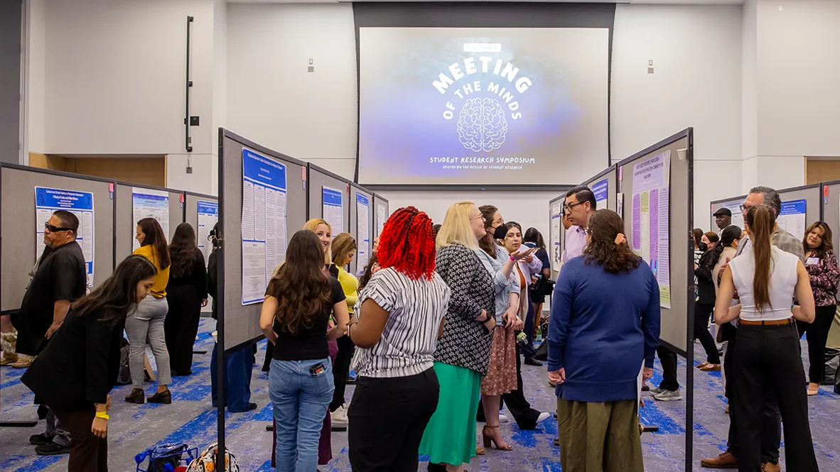 The Meeting of the Minds Student Research Symposium featured more than 250 oral and poster presentations, along with engaging art exhibits, showcasing the impressive range of scholarly and creative work by CSUSB undergraduate and graduate students.