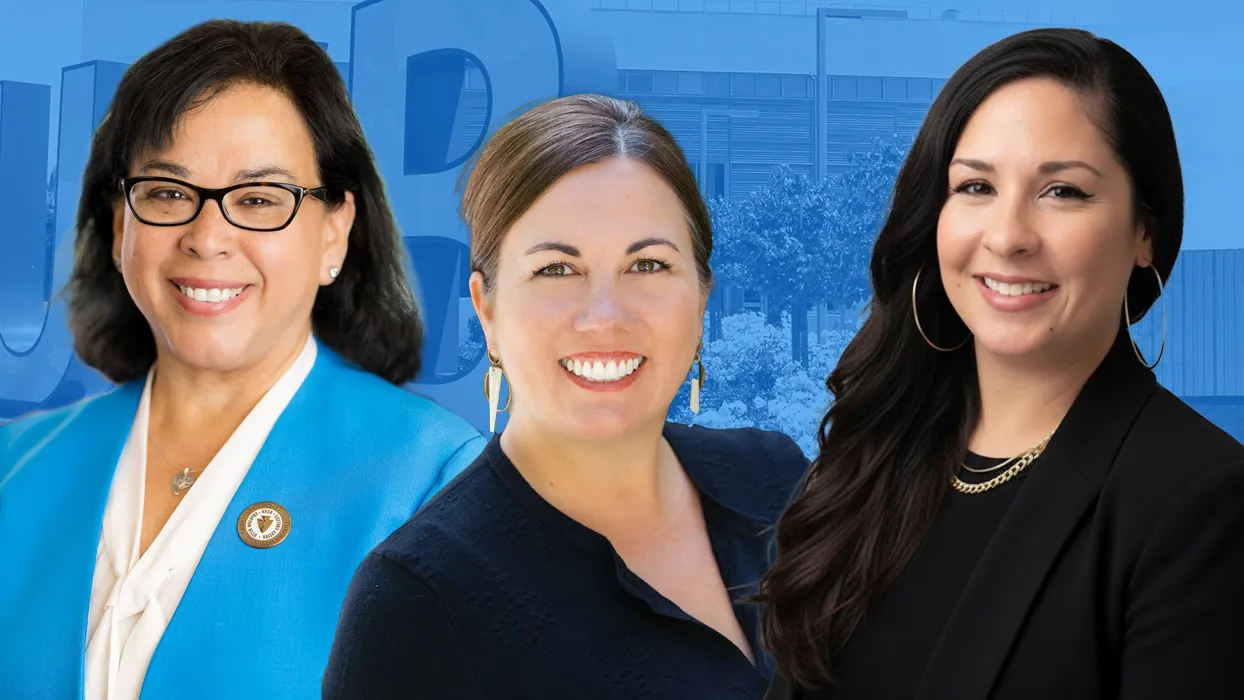 From left: Diana Z. Rodriguez (Distinguished Alumni Award), Miranda Lee (Emerging Leader Award) and Natalia Hale (Coyote Spirit Award) are among the eight who will be honored at the annual Alumni Hall of Fame event in the spring.