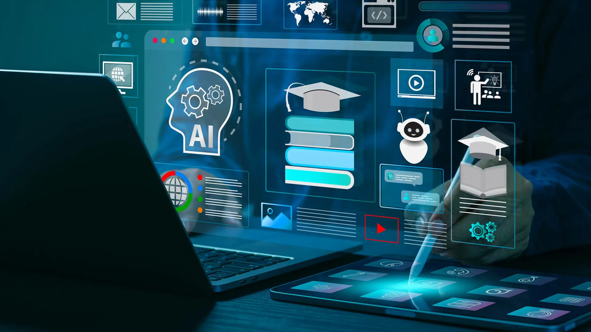 Graphic illustration of AI