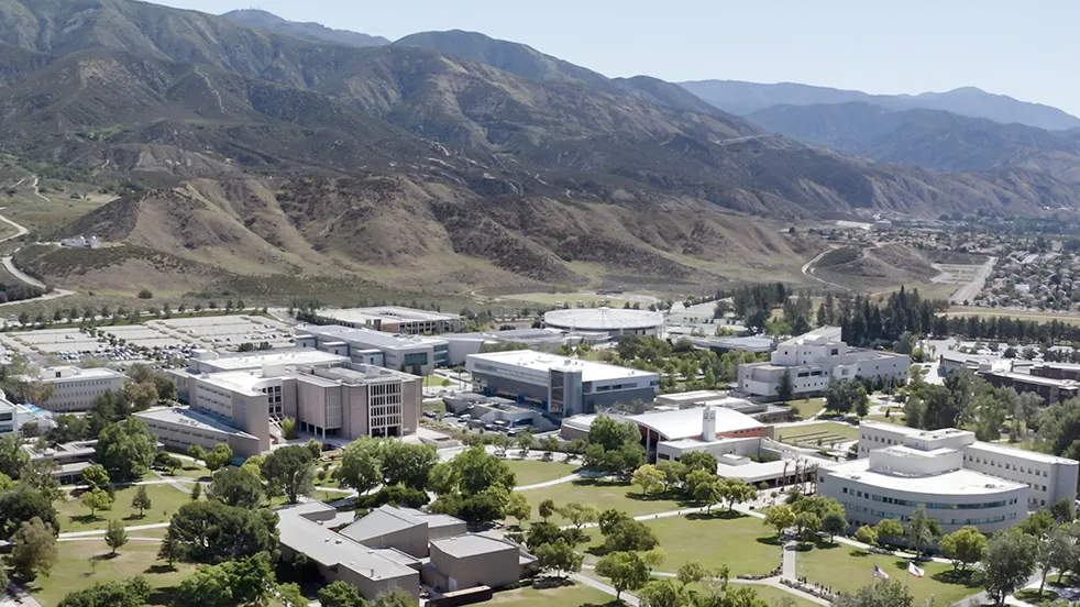 Aerial of the CSUSB campus looking northeast