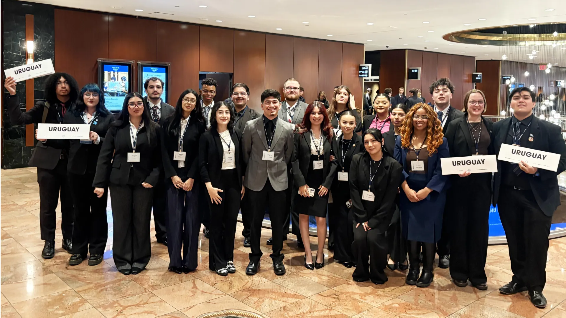 The CSUSB Model United Nations team represented Uruguay at the 2026 National Model United Nations Conference in New York City.