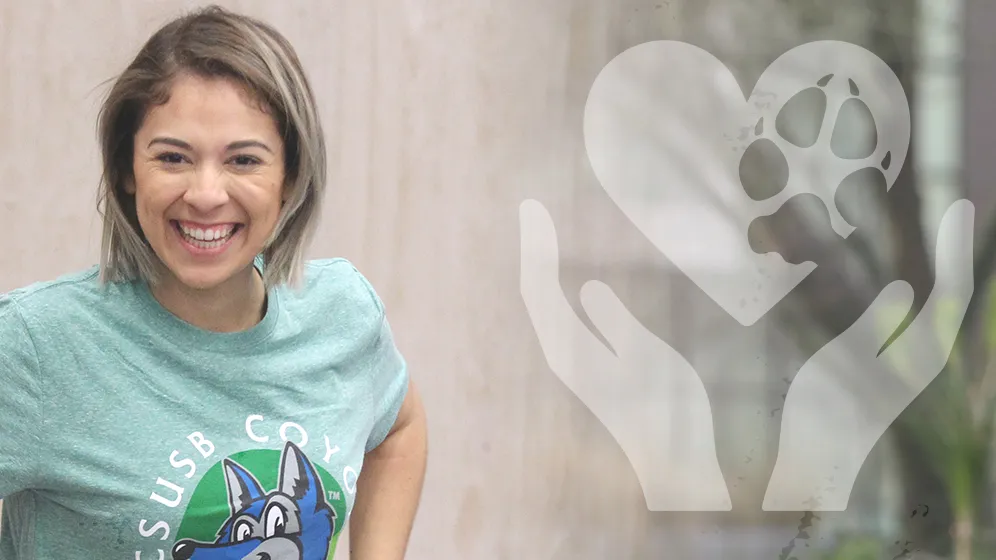 Professor and student smiling