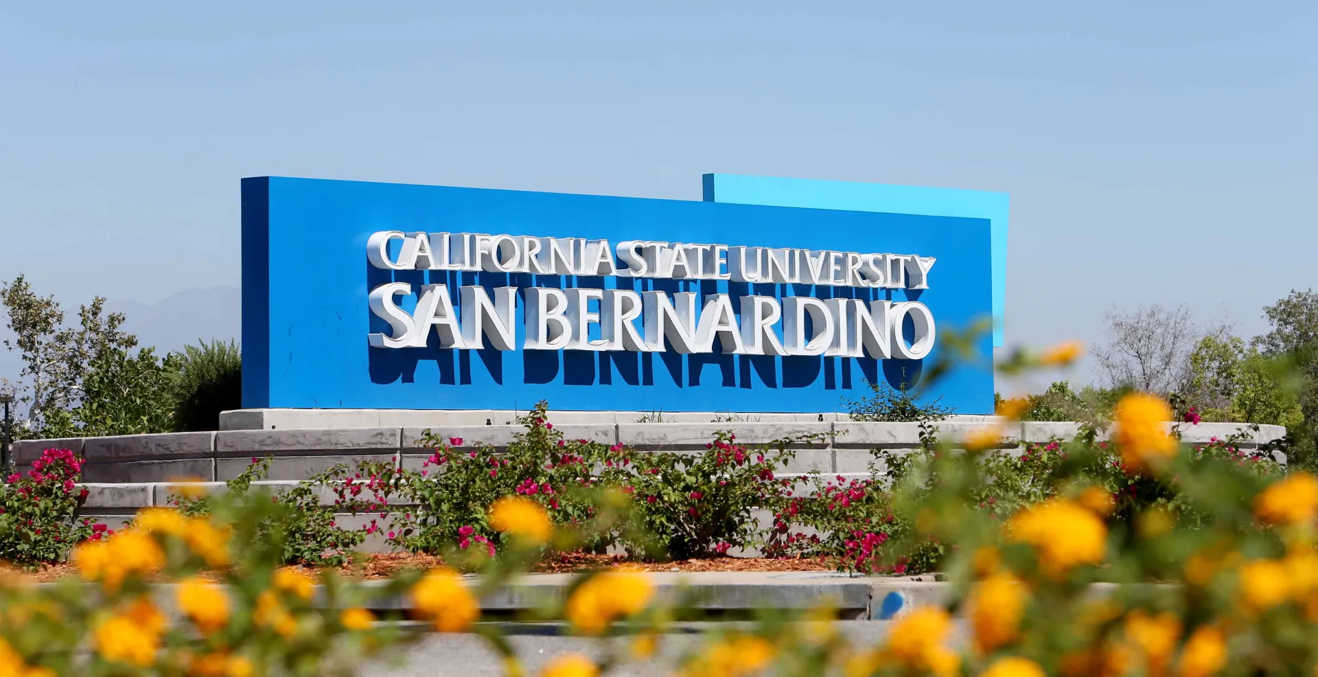 CSUSB monument sign, University Parkway entrance