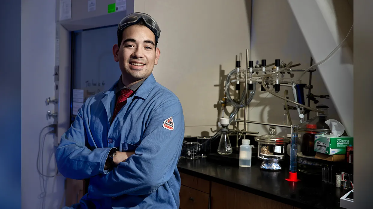 Goldwater Scholarship awardee David Murillo at a lab