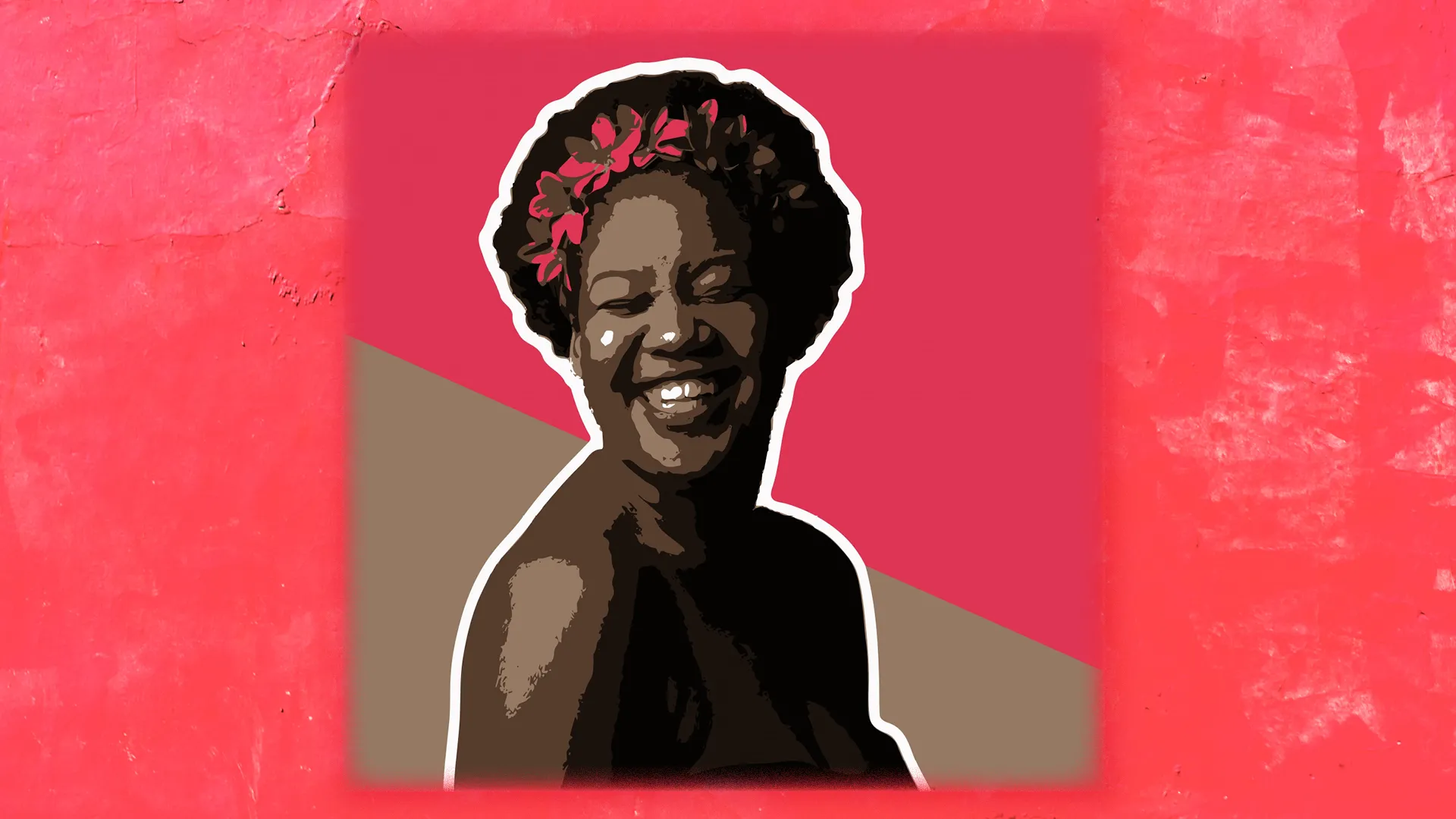 Portrait illustration of a happy woman