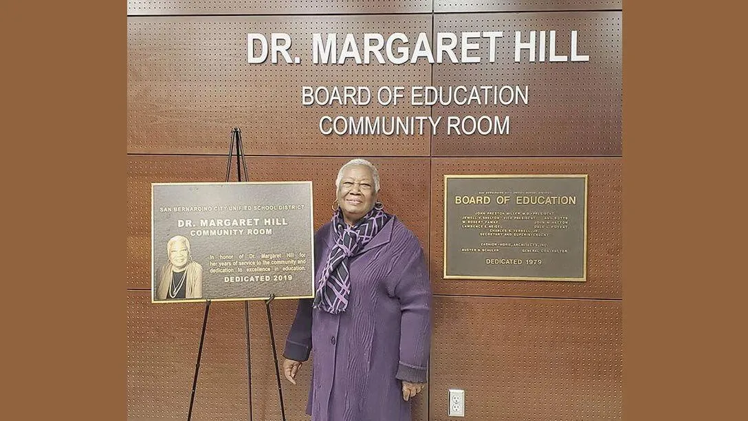 CSUSB alumna Margaret Hill and an educator