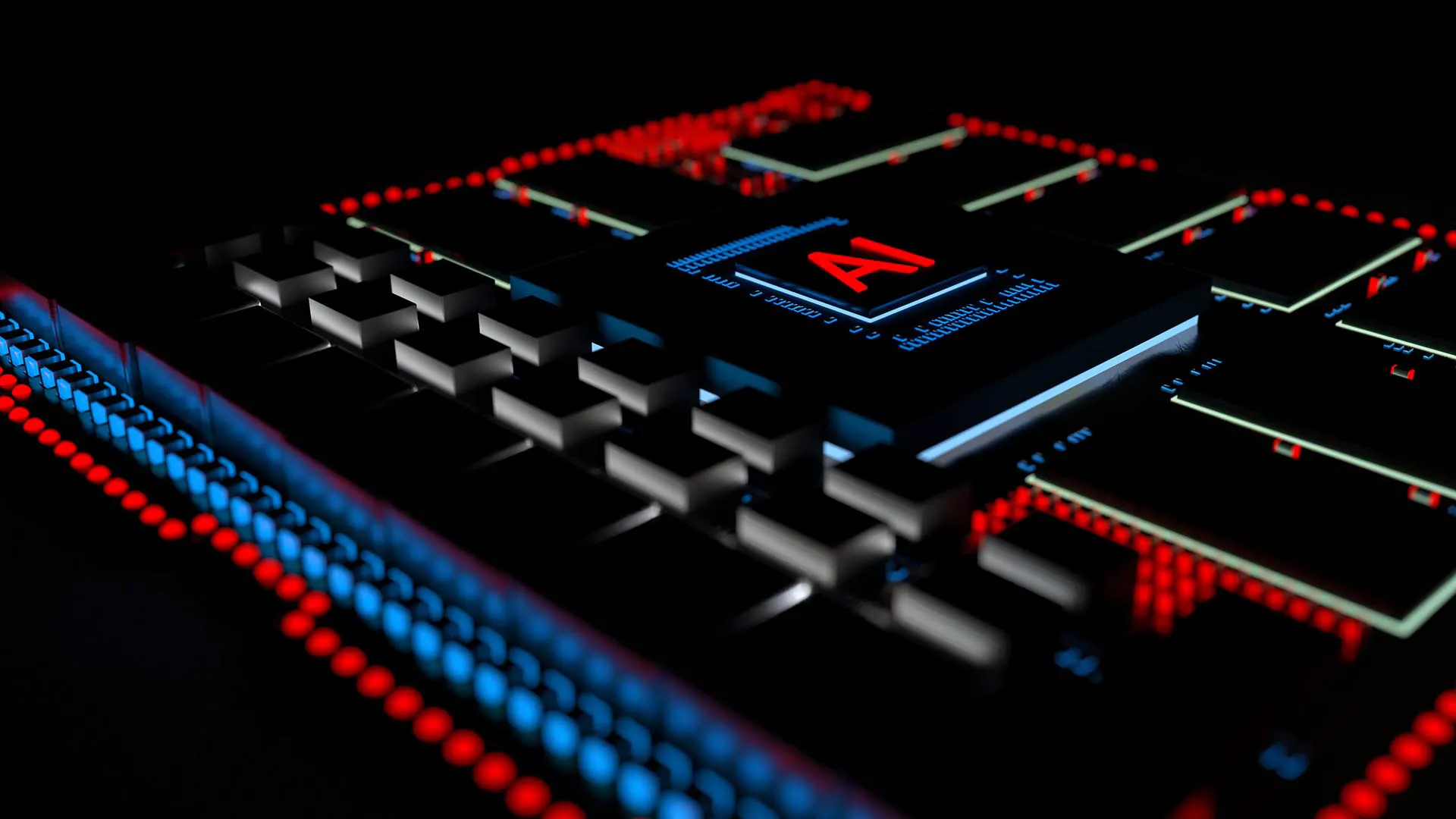 Artificial intelligence computer chip illustration