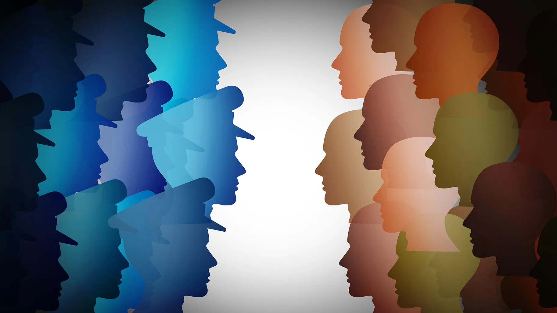 Illustration of policing and citizens of color