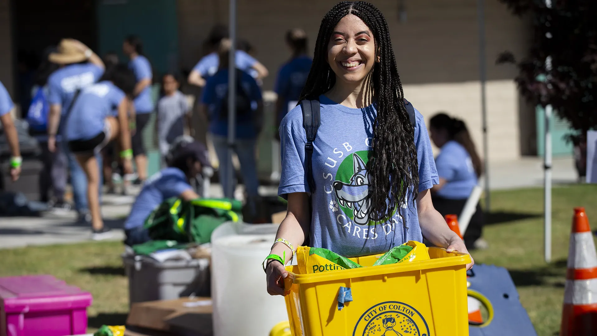 CSUSB student Camelia Baker volunteers at site in Colton