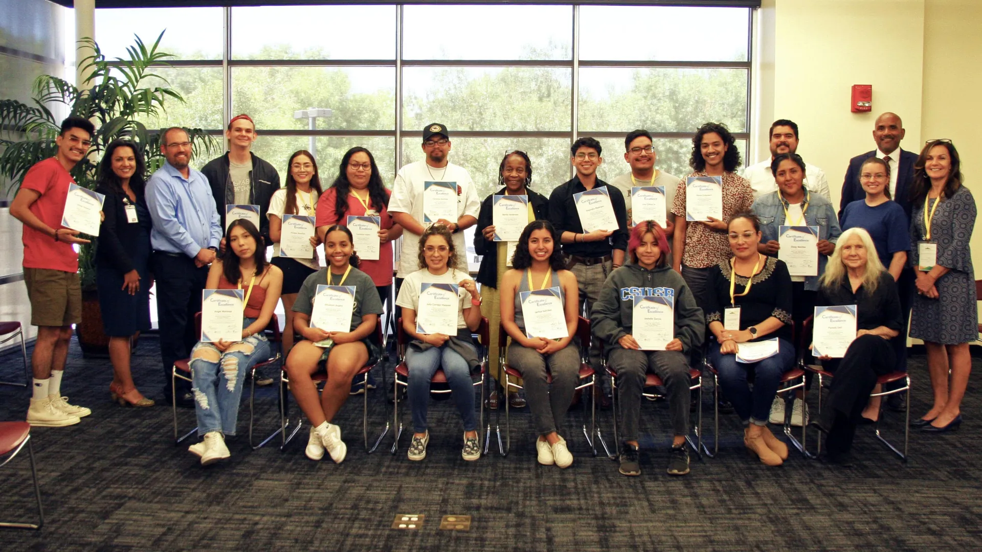 Students, workshop organizers and school officials at the conclusion of a weeklong workshop in suicide prevention.