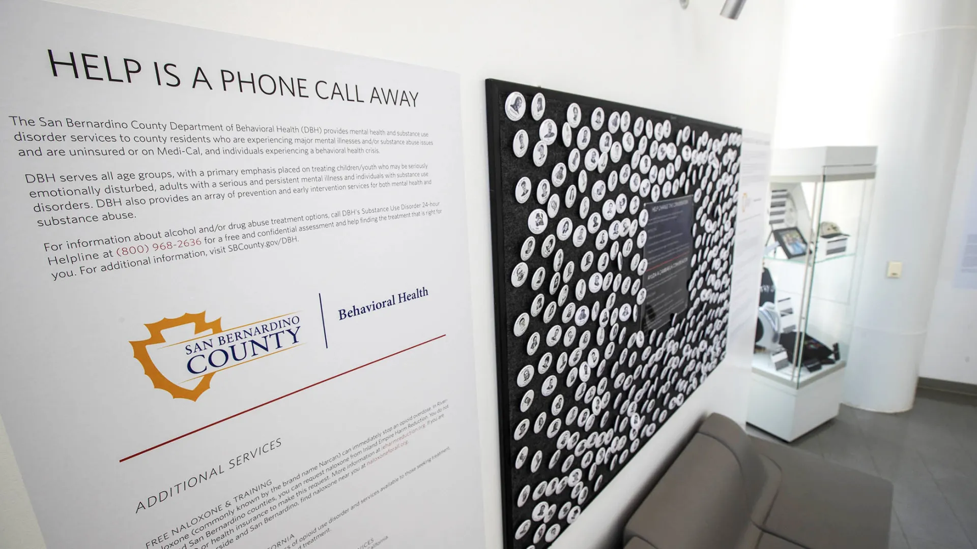 San Bernardino County Dept.of Behavioral Health display at INTO LIGHT Exhibit