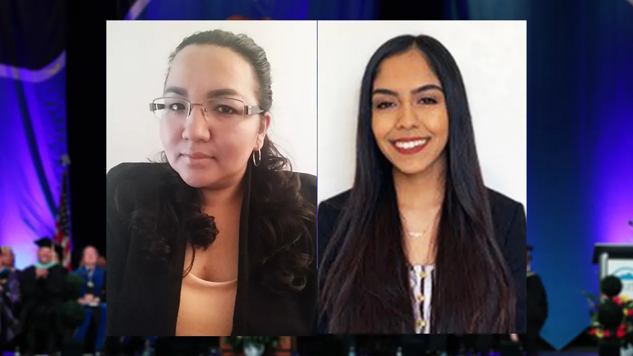 Teoxihuitl Sintora (left) is the Jack H. Brown College of Business and Public Administration’s Outstanding Graduate Student, and Harman Dhillon is its Outstanding Undergraduate Student.