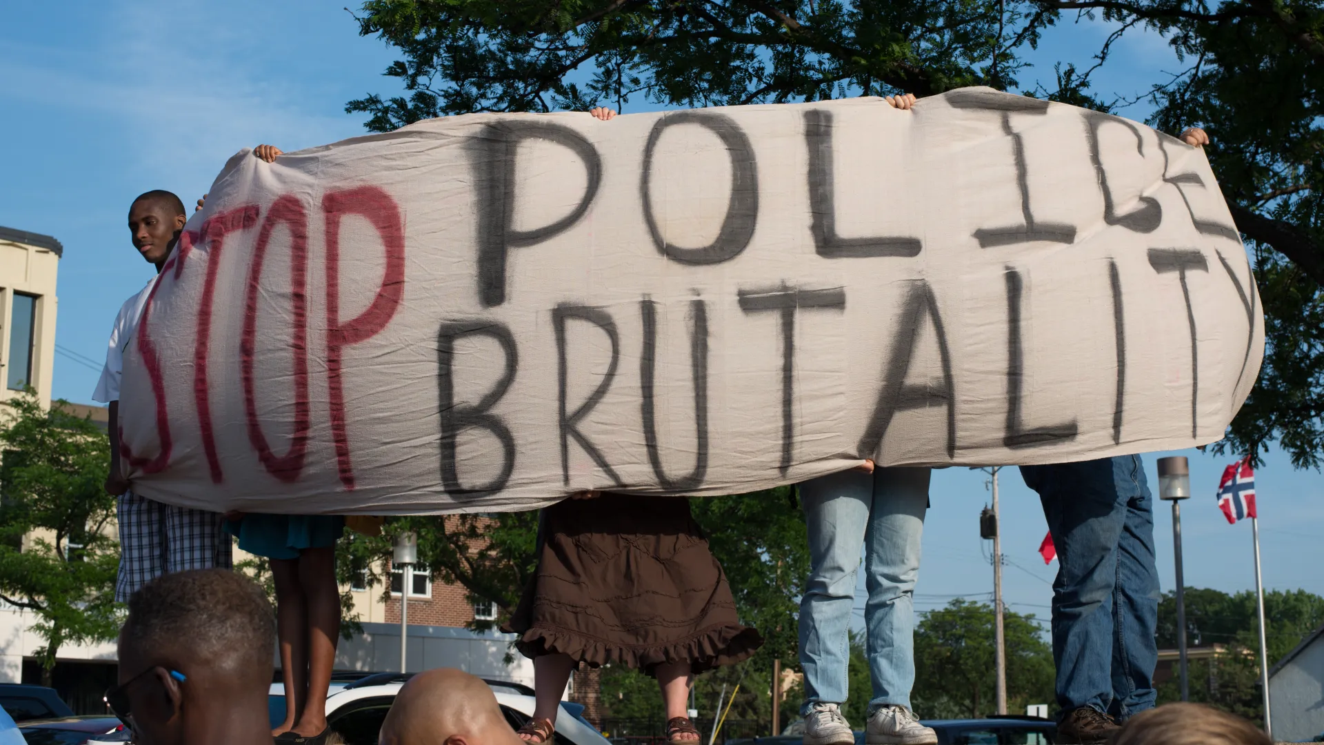 A photo of a protest against police brutality.
