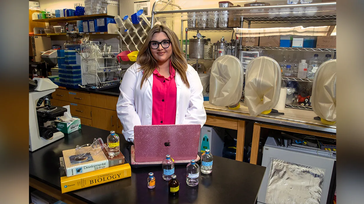 Ally Bledsoe in the research lab she works in.