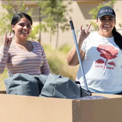 Students moved into campus housing with the help of family and friends.  