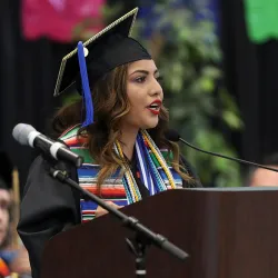 Leticia Herrera was the keynote speaker at the June 2019 CSUSB Latino graduation. 