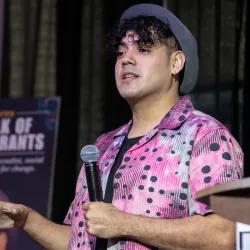 Sal Flores highlighted the importance of giving back and overcoming adversities during his keynote address at the Social Justice Summit.
