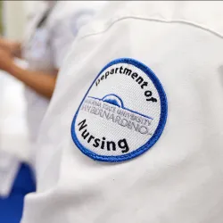 The CSUSB Department of Nursing patch. The department is hosting celebrations on Tuesday, Dec. 3, at the Palm Desert and San Bernardino campuses to mark its 50th anniversary.