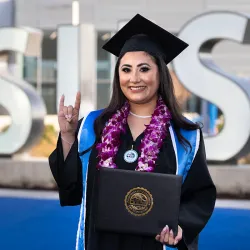 Students will be all smiles at the Spring Commencement ceremonies on May 16-17 at Toyota Arena. 