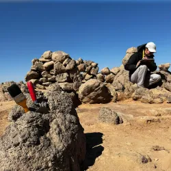A researcher at Wadi el-Hudi, Egypt, an important but long-overlooked region of county’s Eastern Desert located southeast of Aswan.