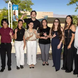 Students and Rogers family at Rogers Scholarship reception