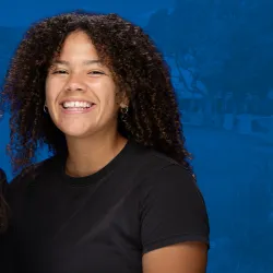 Miranda Owen (right), Outstanding Undergraduate Student, and Camille Vrieling, Outstanding Graduate Student