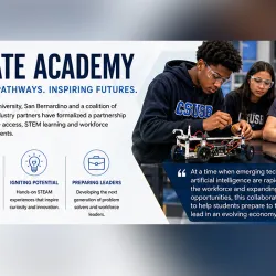 CSUSB and a coalition of education and industry partners have formalized a partnership under the CREATE Academy framework to expand college access, STEM learning and workforce pathways for students.