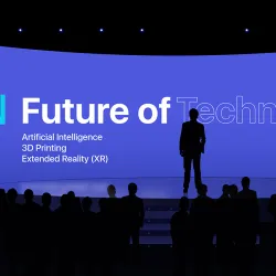 An image of a business conference in progress.