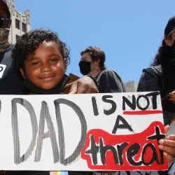 A photo from a recent protest against police brutality. The fourth “Conversations on Race and Policing: A Student-Hosted Panel Discussion with Students, Campus Guests and Faculty,” which took place on Zoom on June 24, is now posted online.