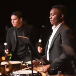 Percussion students performing