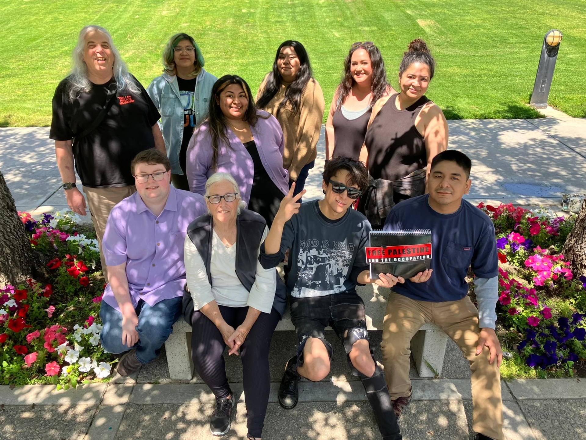 : The 2024 “History in the Making” editorial staff. Back row standing, Randi Stoner, Ahlys Gandara, Lina Tejeda, Evy Zermeno, Christina Monson and Margaret Phillips; front row seated, Henry Sigman, Pamela Budinger, Devin Gillen and Gustavo Alonso Chamu. Not pictured: Kelly Noyola, Brandon Kaufmann, and copyeditor, Gabrielle Velázquez.