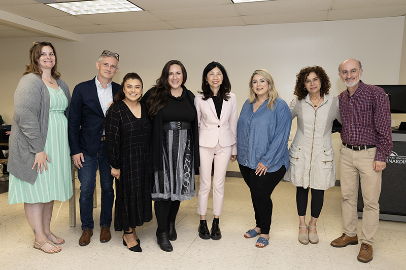 Taylor was surrounded by CSUSB colleagues, fellow faculty members, staff, administrators and students when she was recognized for her advising and service at CSUSB.