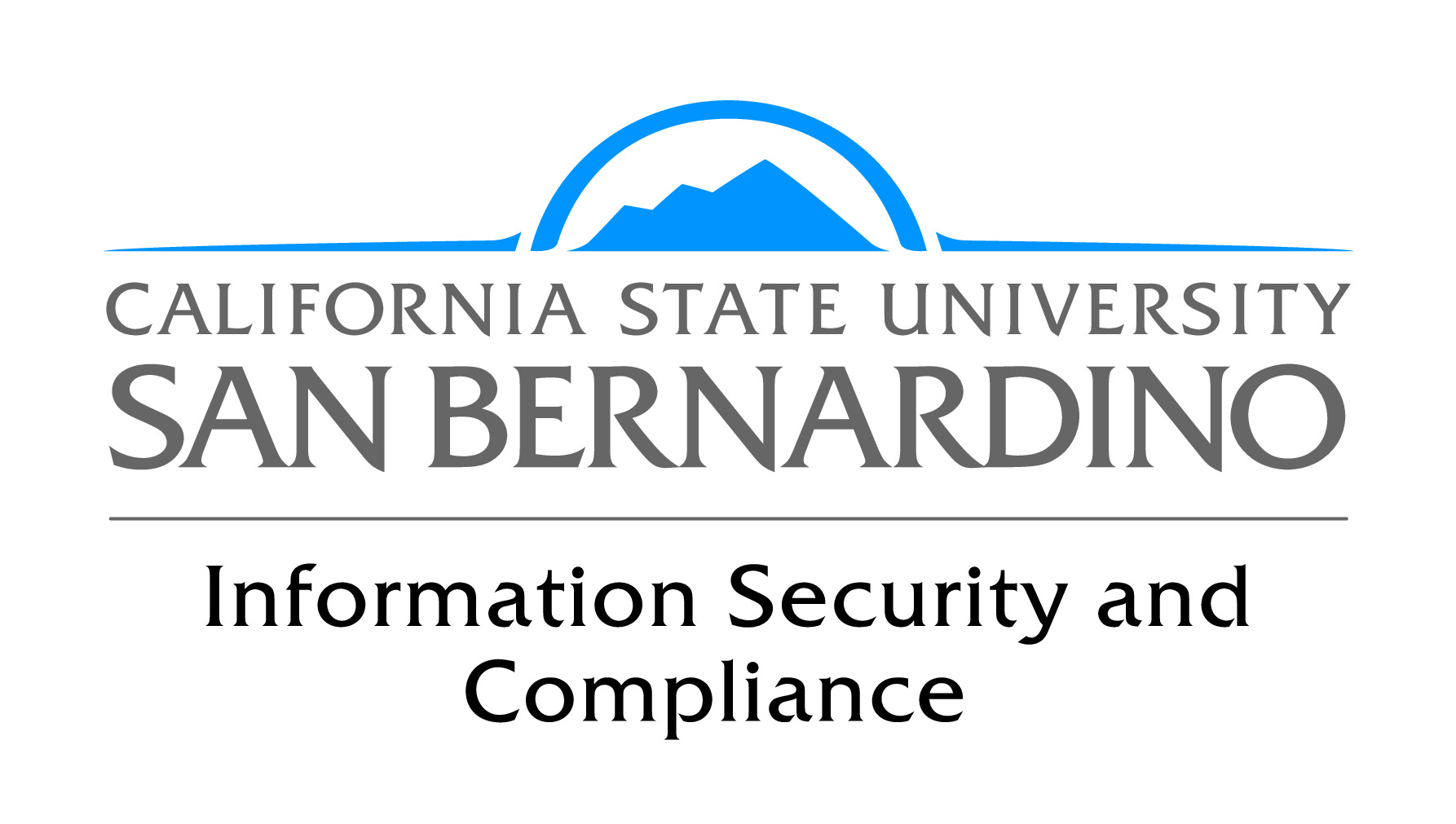 Departmental logo stating California State University San Bernardino Information Security and Compliance