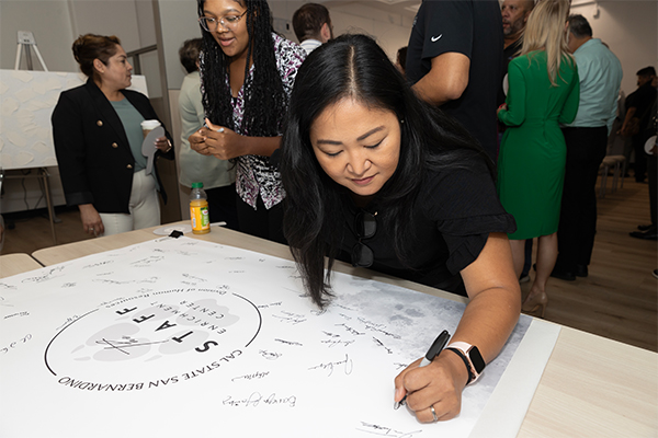 On Sept. 12, CSUSB employees and faculty attended the grand opening of the Staff Enrichment Center, a space dedicated to fostering the success and professional growth of university staff. 